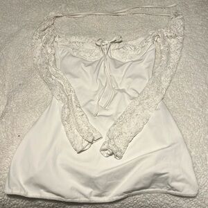 lace and silk white dress